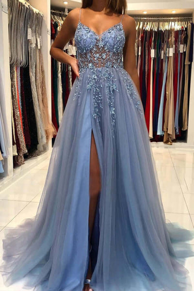 Buy Online Long Blue Prom Dresses ...